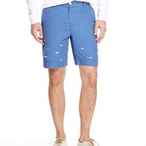 Vineyard Vines by Shep & Ian Lt Blue Shorts w/ Embroidered Green Shark Details